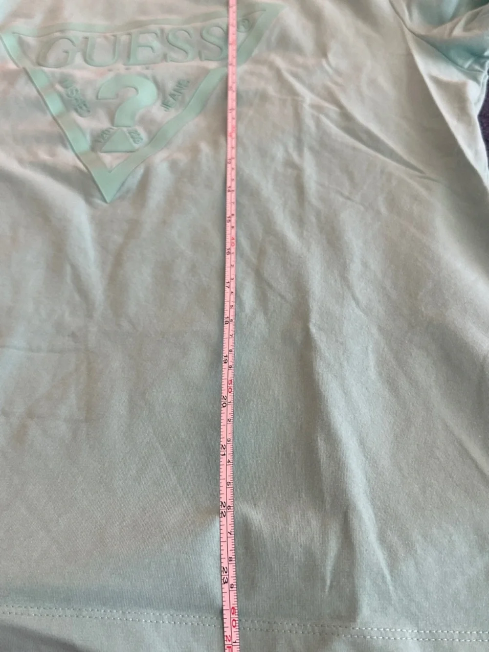 GUESS Men's Mint Green Logo Short Sleeve T-Shirt - Picture 6 of 7